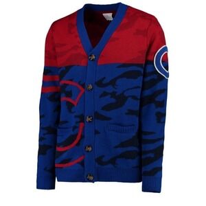 Men's Chicago Cubs MLB Genuine Merchandise Royal Camouflage‎ Cardigan Sweater